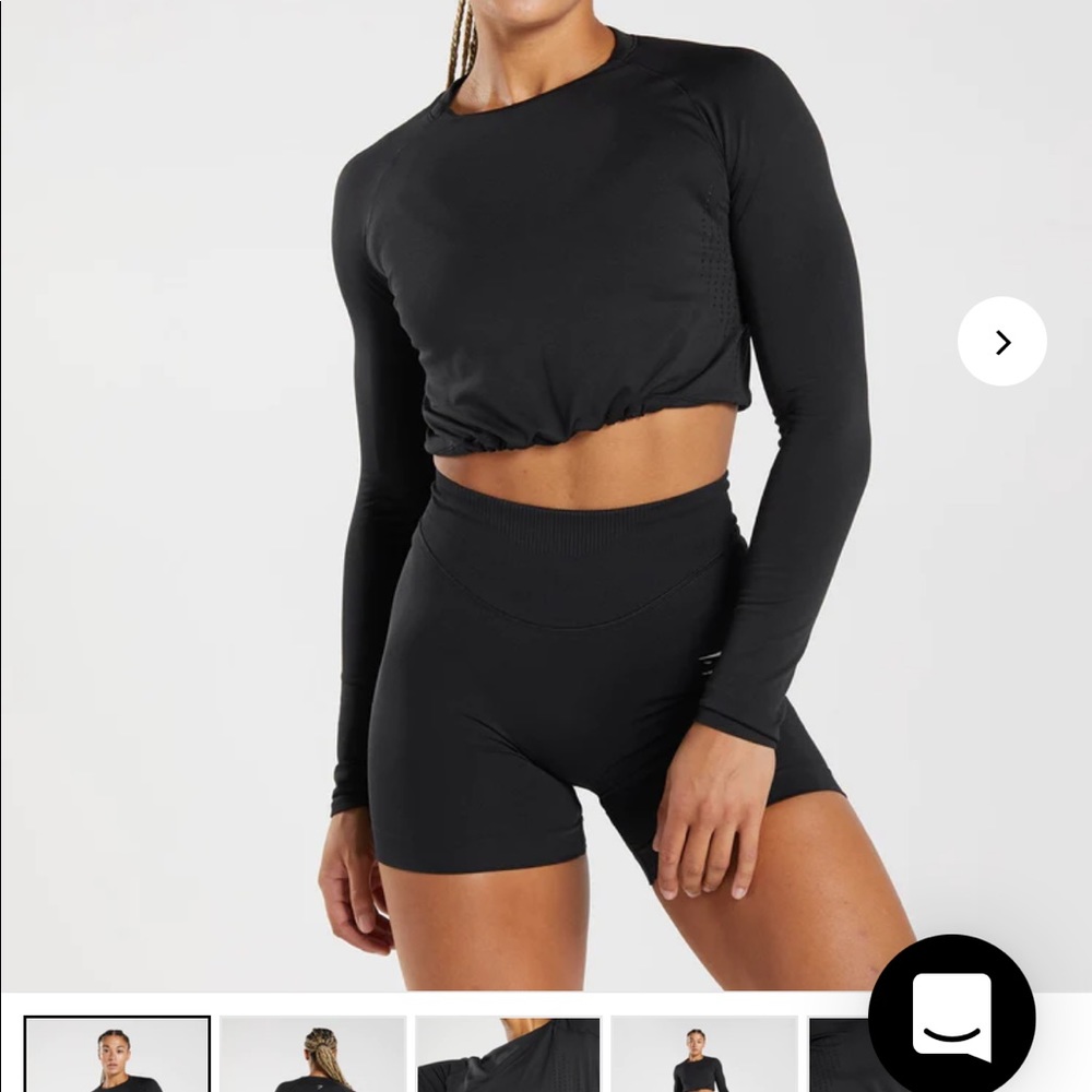 Gymshark long sleeve Sweat adjustable crop top